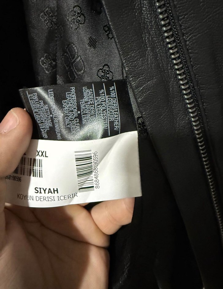 Siyah Deri Biker Ceket - Görsel 3