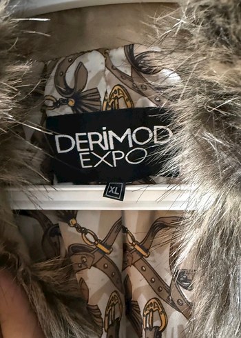 Kürklü Bej Deri Kadın Ceket - Görsel 2