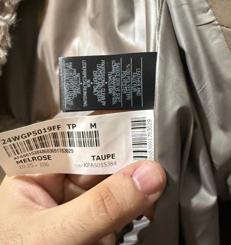 Kürklü Bej Kadın Kışlık Ceket - Görsel 3