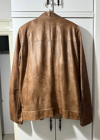 Bej Süet Erkek Fermuarlı Ceket çift taraflı - Görsel 4