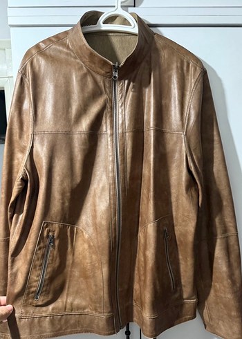 Bej Süet Erkek Fermuarlı Ceket çift taraflı - Görsel 3