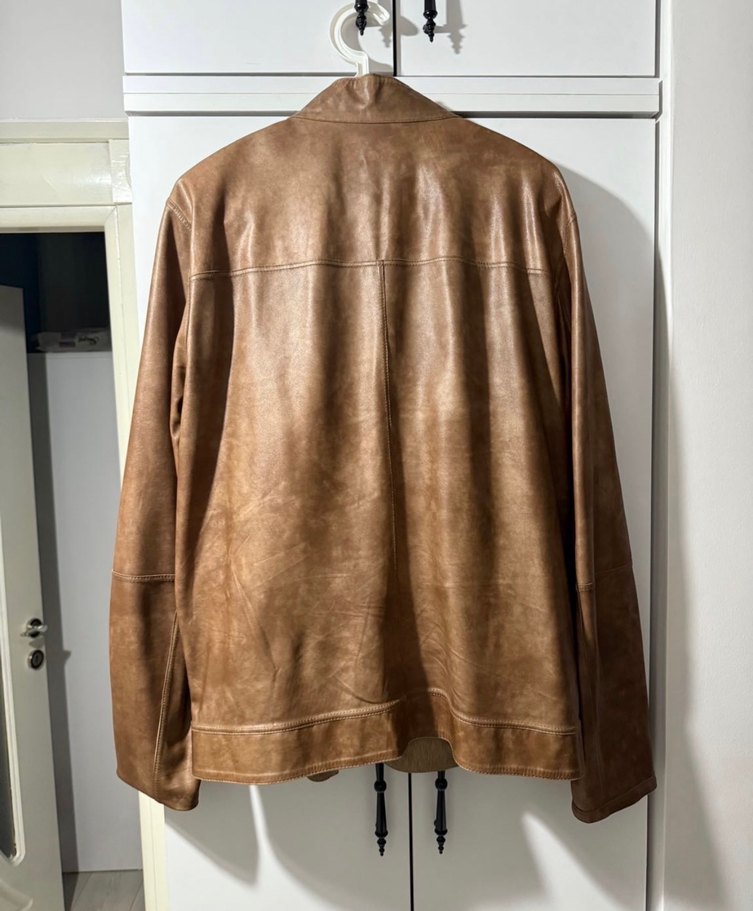 Bej Süet Erkek Fermuarlı Ceket çift taraflı - Görsel 4