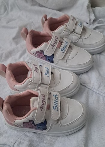 Kız Çocuk Renkli Baskılı Cırt Cırtlı Spor Ayakkabı - Görsel 3