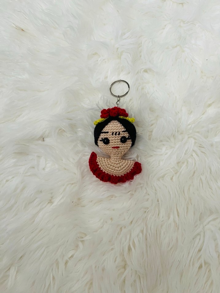 Renkli Püsküllü Bohem Kadın Anahtarlık - Görsel 4