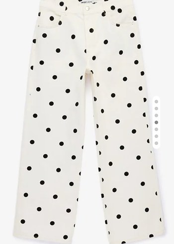 Koton Siyah Puantiyeli Baggy Pantolon