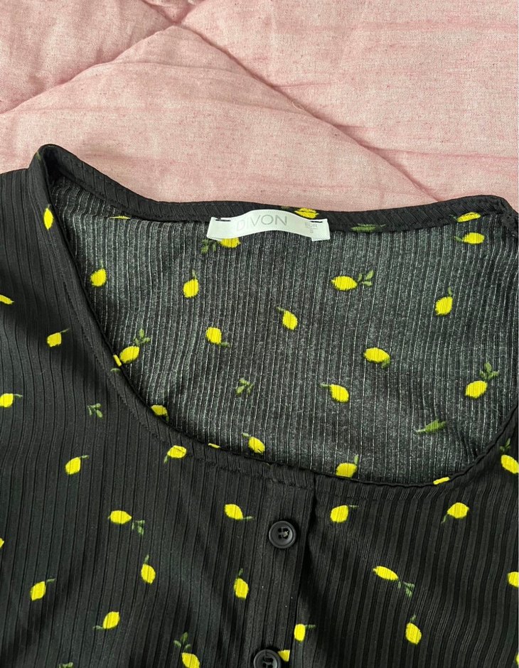 Sarı Baskılı Kısa Kollu Kız Tişörtü - Görsel 2