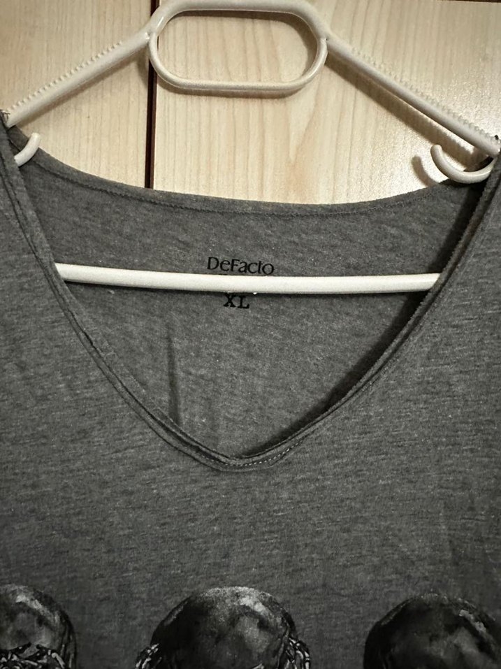 Gri Baskılı Gevşek Kesim Hamile Tişörtü - Görsel 3