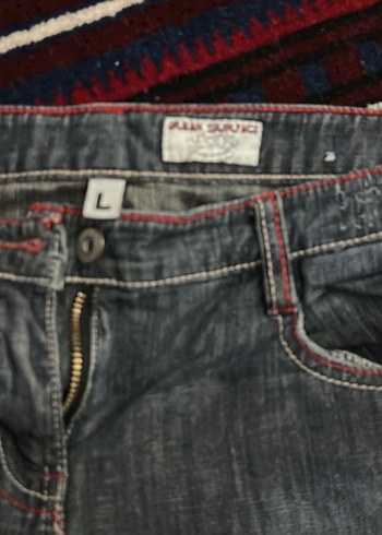 Gri Bağlama Desenli Kadın Kot Şort - Görsel 4