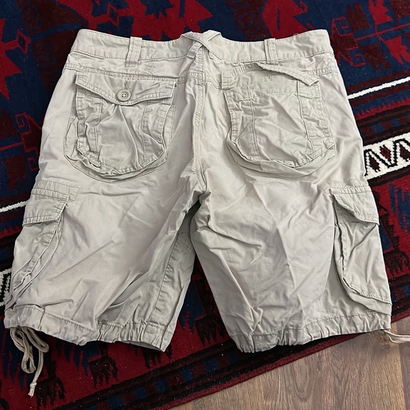 Erkek Çocuk Beyaz Pamuklu Kargo Şort - Görsel 3