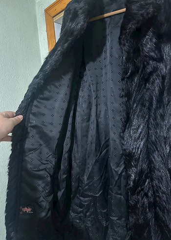 Uzun Siyah Kadın Suni Kürk Kaban - Görsel 4