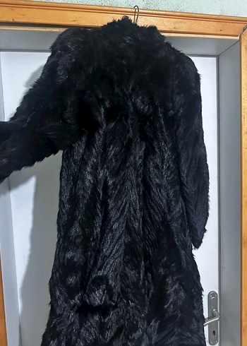 Uzun Siyah Kadın Suni Kürk Kaban - Görsel 3
