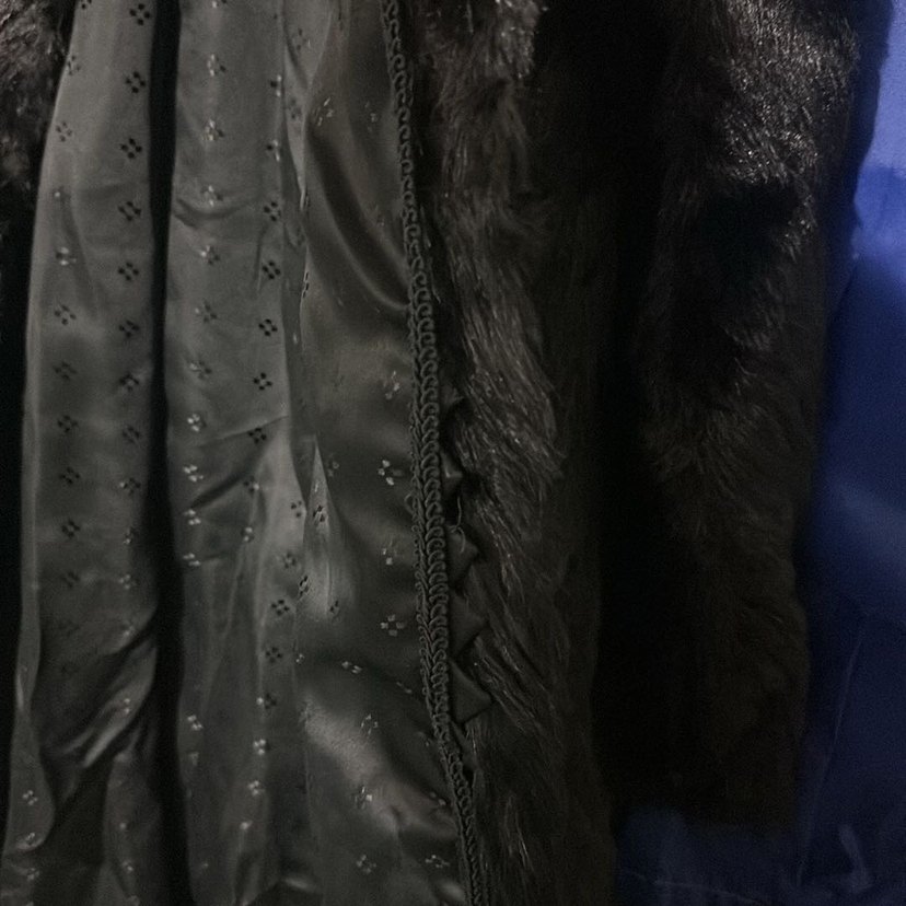 Uzun Siyah Kadın Suni Kürk Kaban - Görsel 5