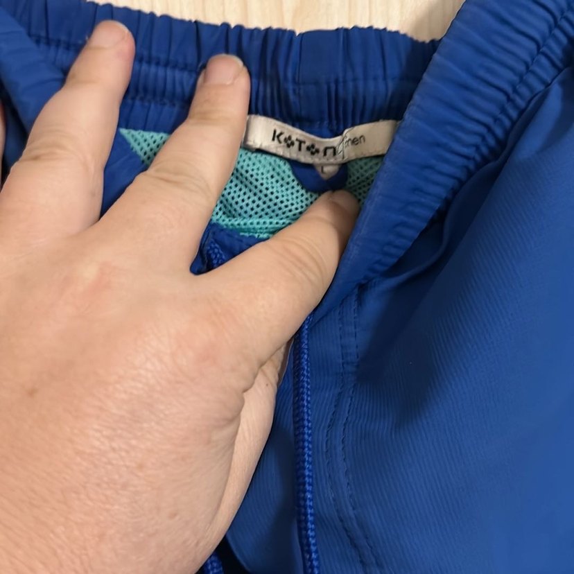 Erkek Mavi Mini Şort Fermuarlı Cepli - Görsel 2