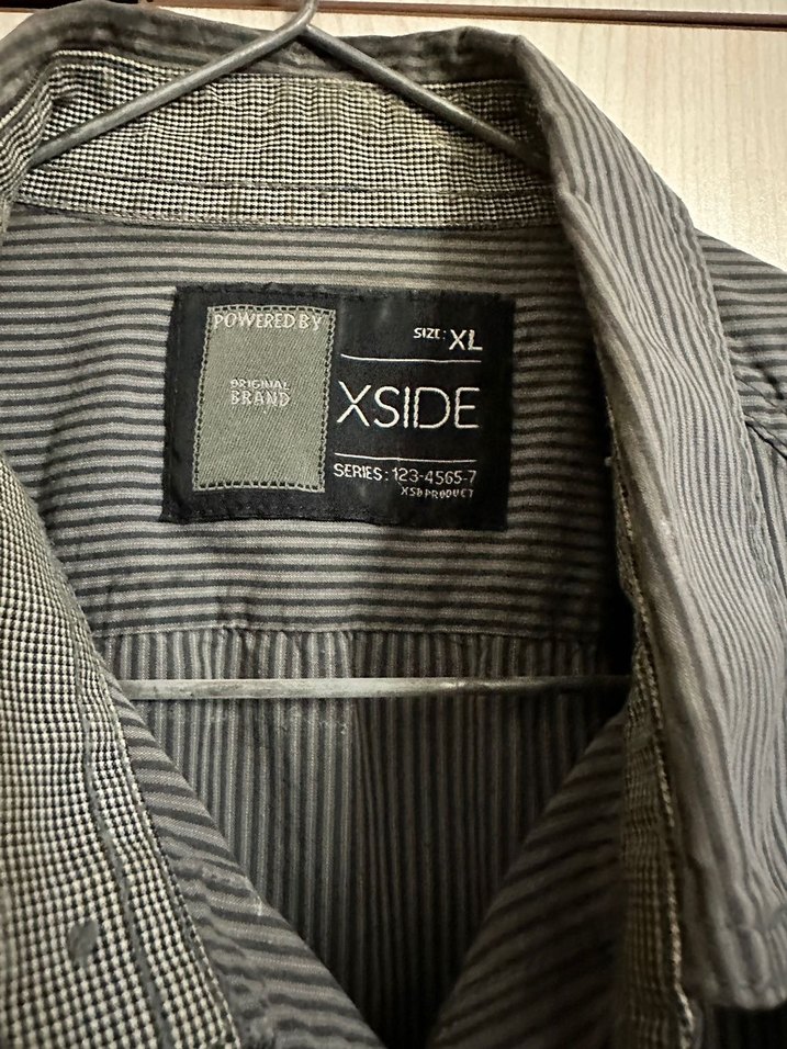 Düğmeli Gri Denim Erkek Gömlek - Görsel 3