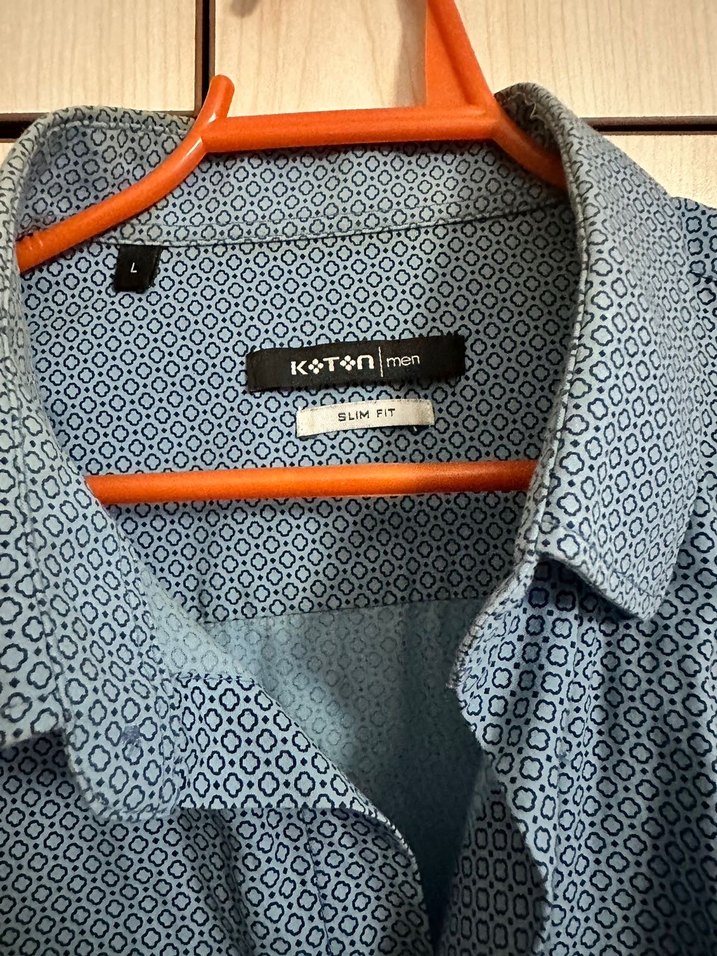 Erkek Mavi Kot Gömlek Uzun Kollu - Görsel 3