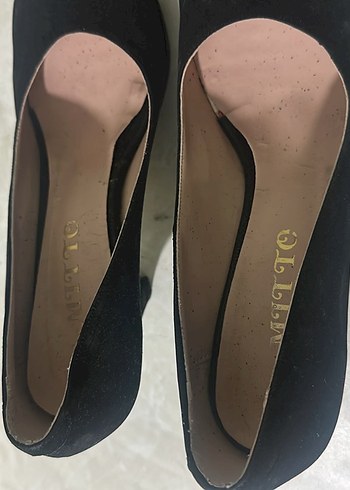 Siyah Süet Platform Topuklu Kadın Stiletto - Görsel 3