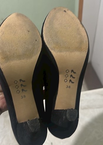 Siyah Süet Platform Topuklu Kadın Stiletto - Görsel 4