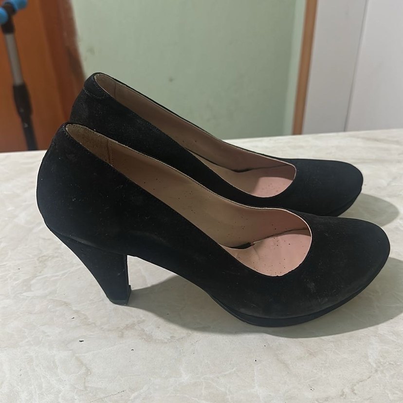 Siyah Süet Platform Topuklu Kadın Stiletto - Görsel 2