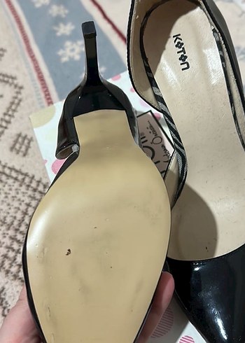 Siyah Parlak Yılan Desenli Stiletto - Görsel 4