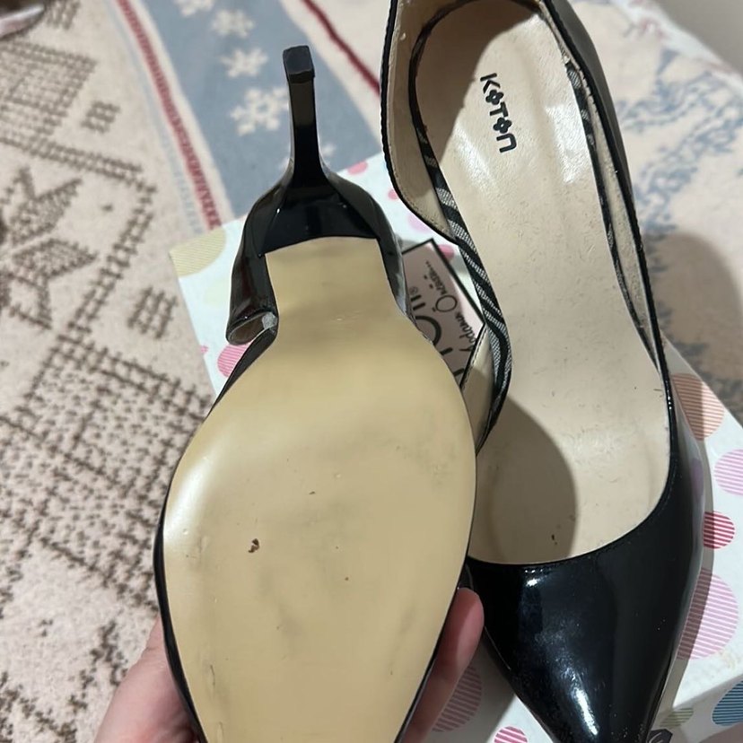 Siyah Parlak Yılan Desenli Stiletto - Görsel 4