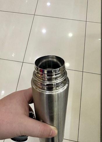 Gri Çelik Termos Şişe - Görsel 3