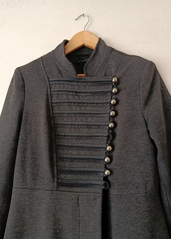 Gri Tesettür Kaşe Kaban - Görsel 3