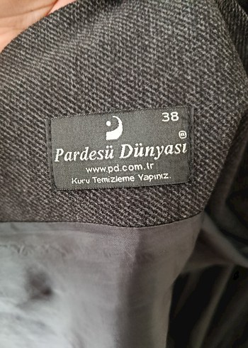 Gri Tesettür Kaşe Kaban - Görsel 5