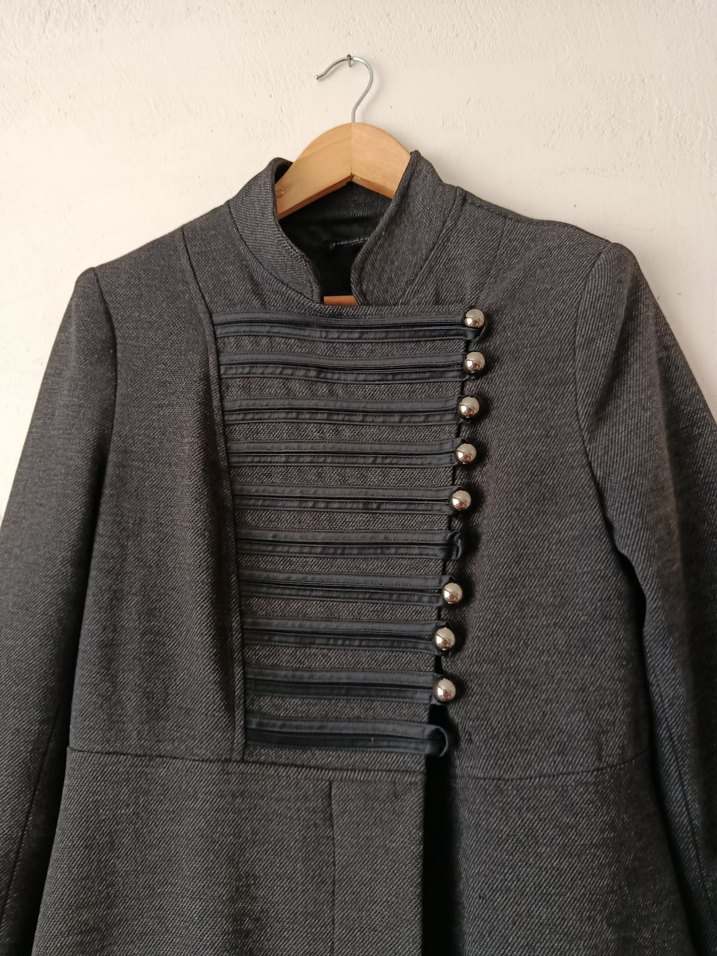 Gri Tesettür Kaşe Kaban - Görsel 3