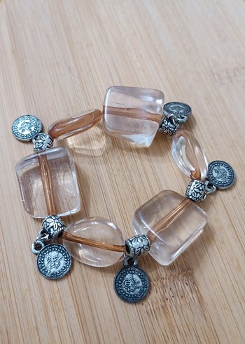 Bej Gri Boncuklu Bohem Kadın Bileklik - Görsel 2