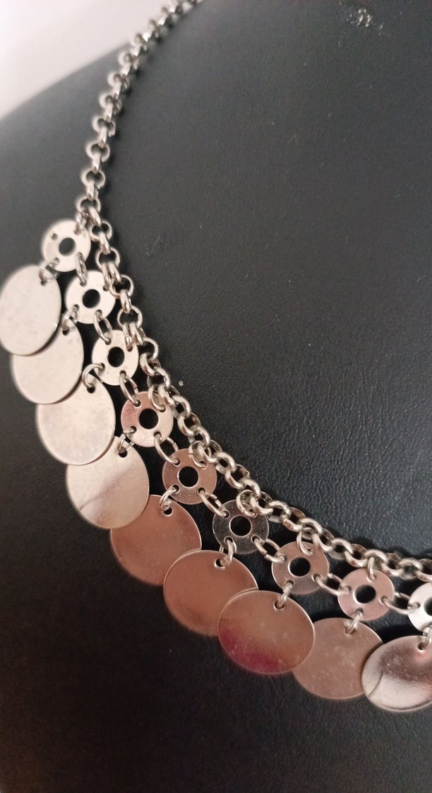 Gri Çok Renkli Zincir Detaylı Bohem Kolye - Görsel 3