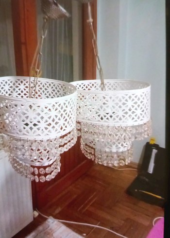 Beyaz Kristal Detaylı Avize - Görsel 2