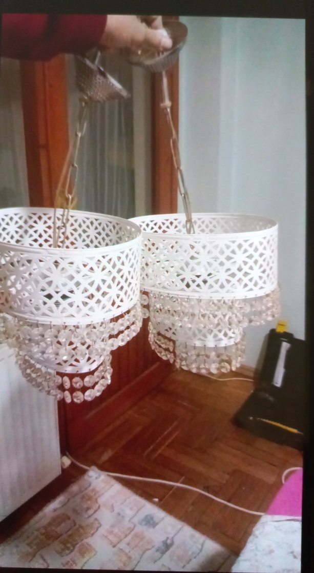 Beyaz Kristal Detaylı Avize - Görsel 2