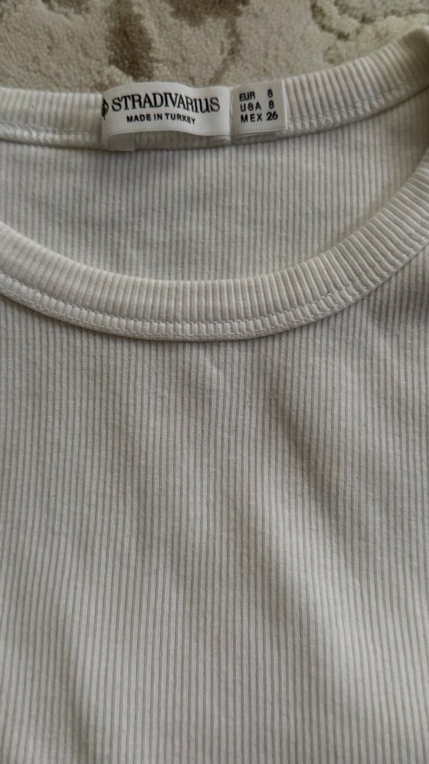 Kadın Bisiklet Yaka Kısa Kollu Pamuklu Tişört - Görsel 5