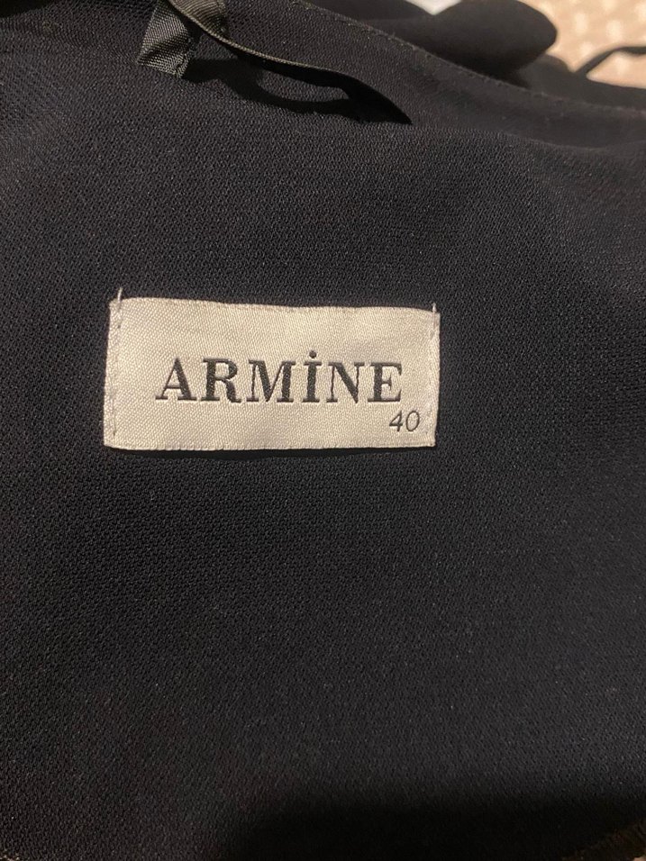 Armine Düğmeli lacivert Uzun Kadın pardesü - Görsel 4