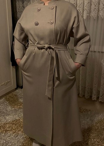 ArmineBej Uzun Kadın Klasik pardesü - Görsel 2