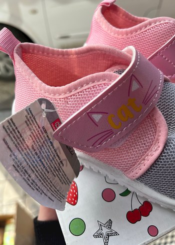 Kız Çocuk Pembe Gri Cırt Cırtlı ev Ayakkabı gezer - Görsel 2