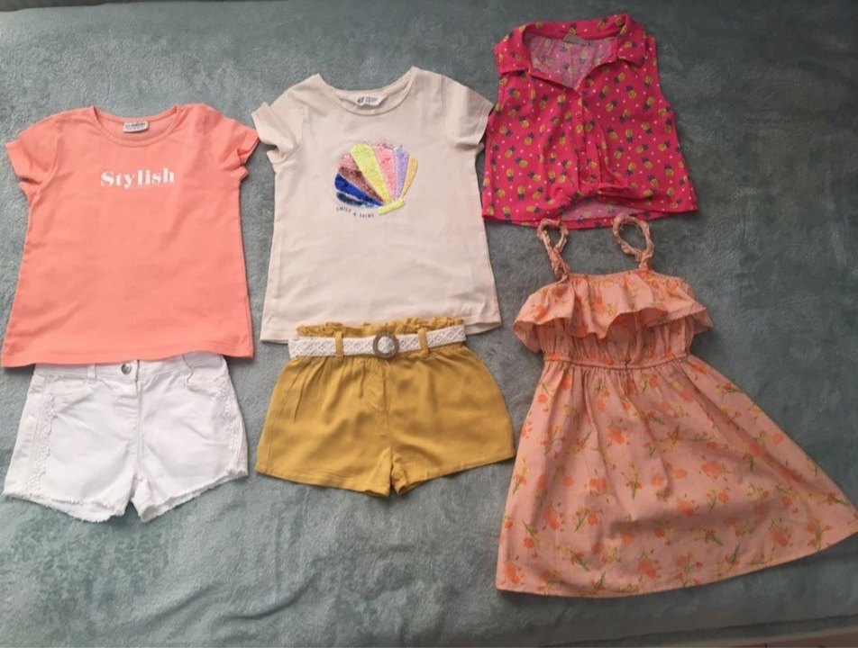 Kız Çocuk Çok Renkli Baskılı Kısa Kollu Tişörtler ve elbise - Görsel 2