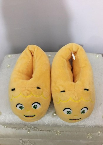 Kız Çocuk Sarı Nakışlı Sıcak Terlik - Görsel 2