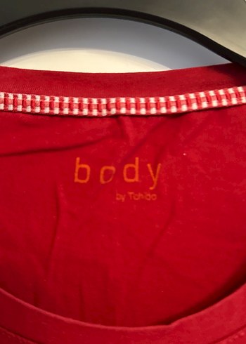 Bordo Nakışlı Uzun Kollu Gecelik - Görsel 2