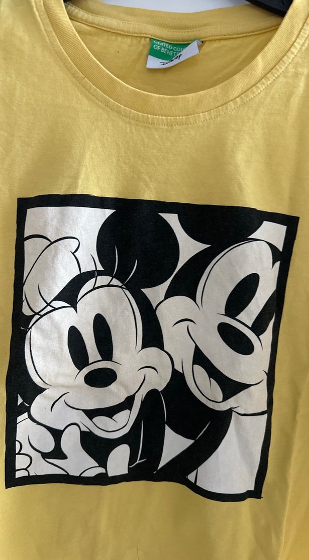 Kız Çocuk Sarı Pamuklu Baskılı Tişört - Görsel 2