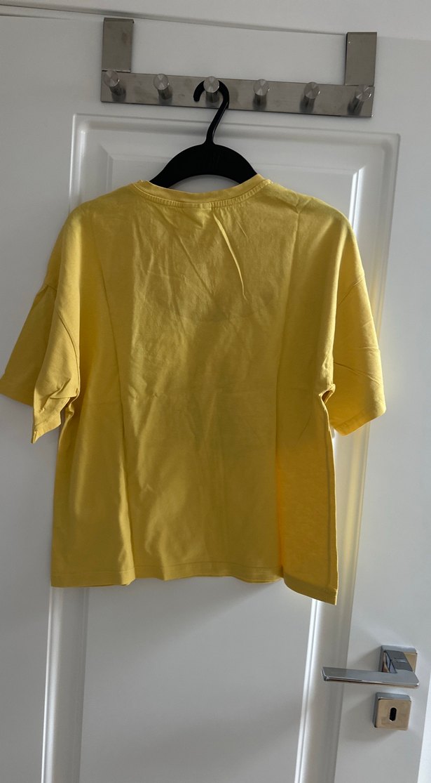 Kız Çocuk Sarı Pamuklu Baskılı Tişört - Görsel 4