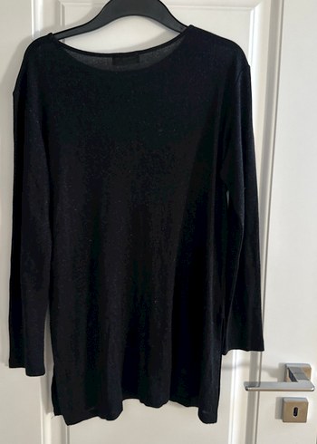 Siyah Uzun Kollu Kadın Tunik,kendinden simli - Görsel 4