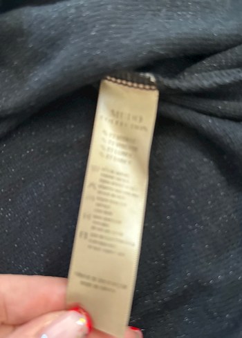 Siyah Uzun Kollu Kadın Tunik,kendinden simli - Görsel 6