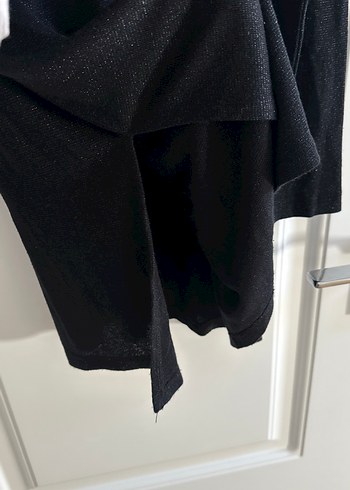 Siyah Uzun Kollu Kadın Tunik,kendinden simli - Görsel 5