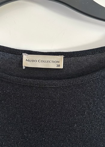 Siyah Uzun Kollu Kadın Tunik,kendinden simli - Görsel 3