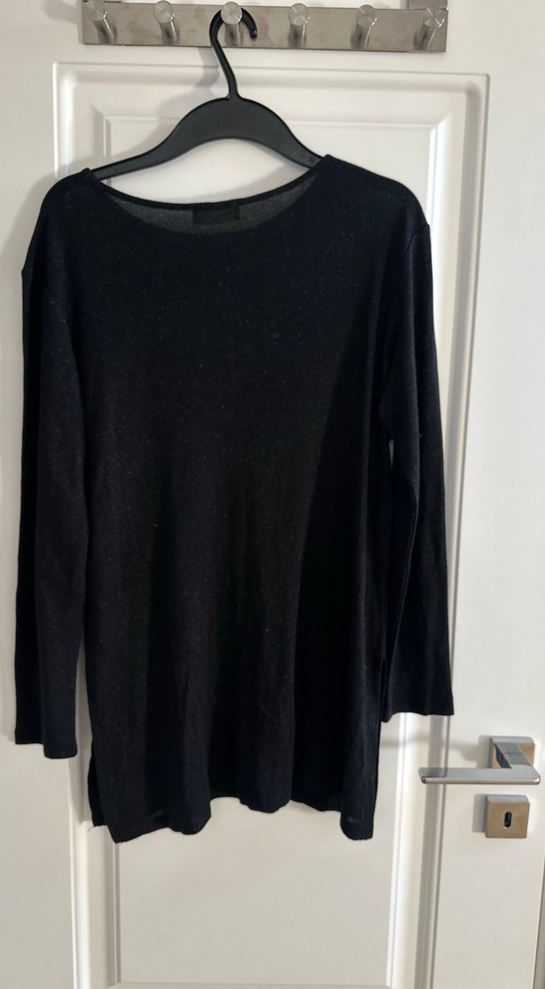 Siyah Uzun Kollu Kadın Tunik,kendinden simli - Görsel 4