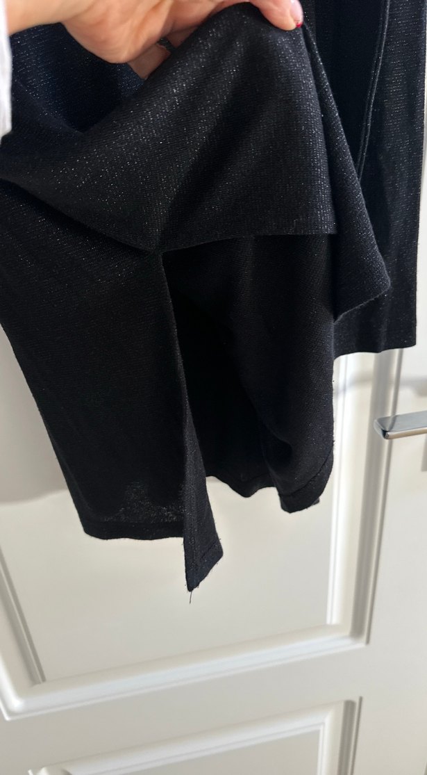 Siyah Uzun Kollu Kadın Tunik,kendinden simli - Görsel 5