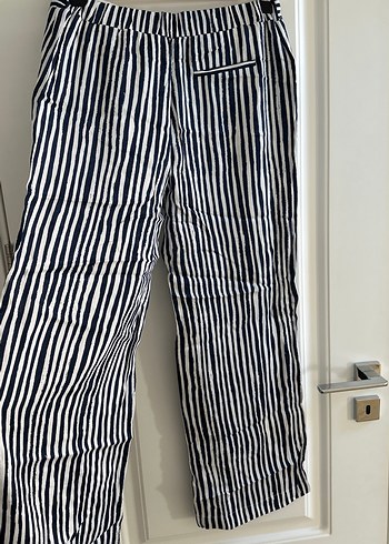 Zebra Desenli Bol Kesim kalın şifon Pantolon - Görsel 3