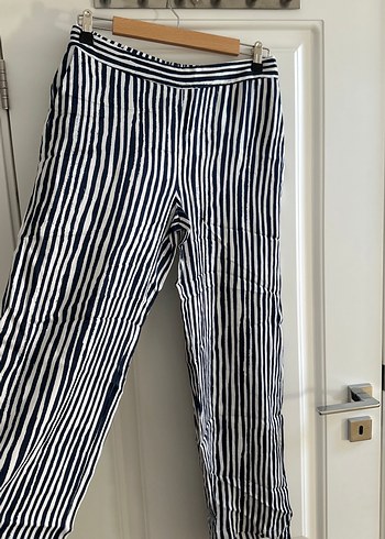 Zebra Desenli Bol Kesim kalın şifon Pantolon - Görsel 2