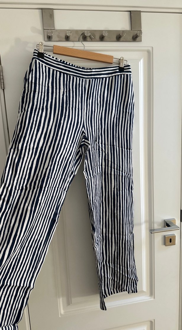 Zebra Desenli Bol Kesim kalın şifon Pantolon - Görsel 2